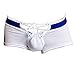 Banana Bucket Men's Sexy Lingerie Cotton Tie Rope Cute Boxer Brief Underwear Panties (US M = Asian Tag XL, White)