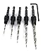 FTG Maximum Torque - 5 Piece Adjustable Wood Countersink #4, 6, 8, 10, 12 Value Set with Hex Wrench - Tapered Drill Bits Secured with Pin primary