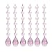 Poproo Teardrop Octagon Crystal Glass Beads Pendant for Chandelier Lamp Curtain Decor, 6-pack (Pink)