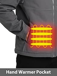 PTAHDUS Men's Heated Jacket Soft Shell with Hand