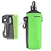 Orchidtent Water Bottle Sleeve, Protable Neoprene Insulated Water Bottle Cooler Carrier Cover Sleeve Tote Bag Pouch Holder with Hook for Kid Children Women Men Biker (Green)