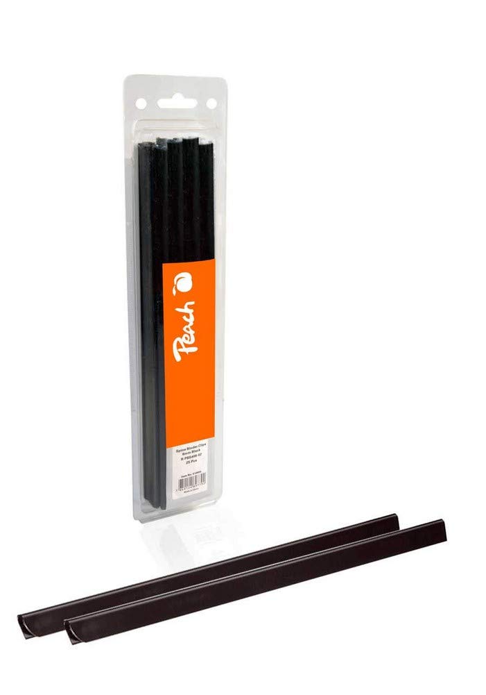 Peach R-PBS408-02 8mm Spine Binder Clips - Black