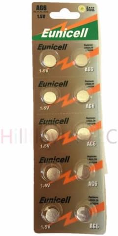 Hillflower 200 Piece AG6 LR69 LR920 G6 371A 370 171 Card 0% Hg 1.5V Alkaline Light Prime Battery