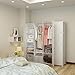 KOUSI Portable Closet Wardrobe Closets Clothes Wardrobe Bedroom Armoire Storage Organizer with Doors, Capacious & Sturdy, 10 Cubes 2 Hanging Clothes