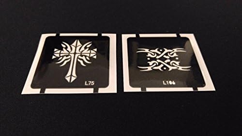 2pc Celtic Cross / Knots GLITTER TATTOO STENCIL SET For Color Airbrush Facepaint