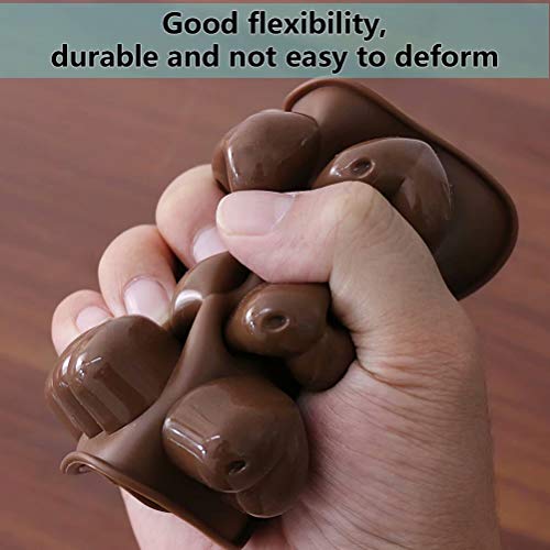 77L Candy Molds, Set of 2 [15 Cavity Heart Shape Mold], Silicone Chocolate Molds for Home Baking - Reusable DIY Baking Molds for Candy, Chocolate, Jelly or More (Brown) - Thumbnail 3