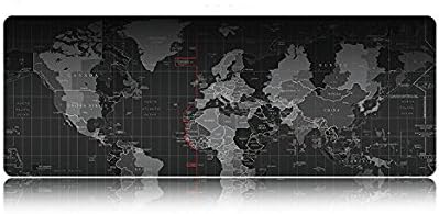 Gaming Mouse Pad - Large Desk Pad Mouse Pad With Non-slip Natural Rubber Base, Double weave fabric surface Design - Tight And Smooth, Fit Any Mouse, Keyboard(World Map pattern) -27.5''x11.8''x0.1''