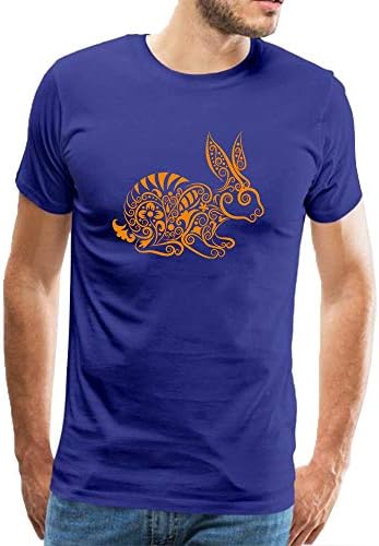Men's Cotton Hoodie Rabbit Doodle Pattern Casual Hooded Sweatshirt