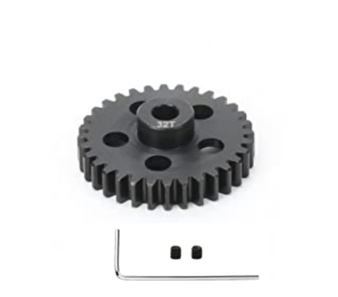 RCAWD 32T Pinion Gear with Wrench for ARRMA Outcast 4WD 8S BLX, KRATON 4wd 8S BLX,FELONY 6S BLX, INFRACTION LIMITLESS Extreme Bash Roller Upgrades,Hop Ups Parts for#ARAM1032(Black)