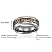 Cavalier Jewelers 8MM Comfort Fit Titanium Wedding Band | Engagement Ring with Rose Gold-Plated Celtic Knot Triquetra Over Black Carbon Fiber Inlay | Beveled Edges