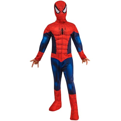Rubies Official Marvel Spider-Man Deluxe Padded Muscles Child Costume, Kids Superhero Fancy Dress, Age 3-4 Years Halloween
