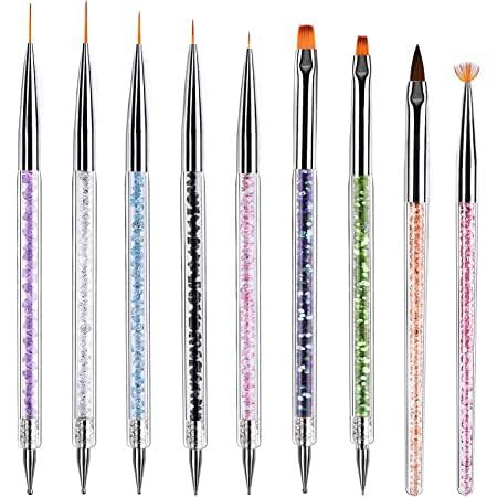 9 Pcs Nail Brushes for Gel Nails, Nail Art Tools, Nail Brush for Nail Art, Nail Art Brush for Beauty Nail Art Tools Nail Accessories