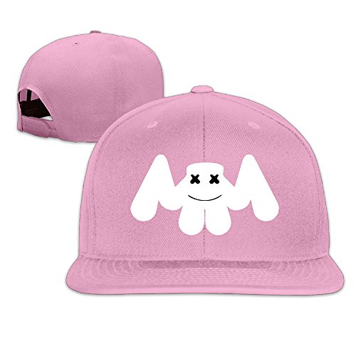 Solid Adult Funny Cute Marshmello Face Flat Bill Baseball Cap