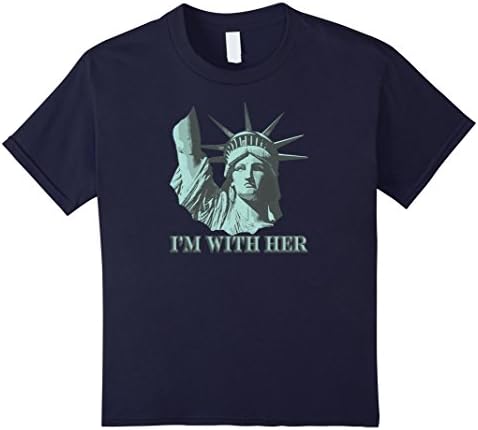 Kids Statue Of Liberty I'm With Her Graphic Shirt #resist #rebel 8 Navy