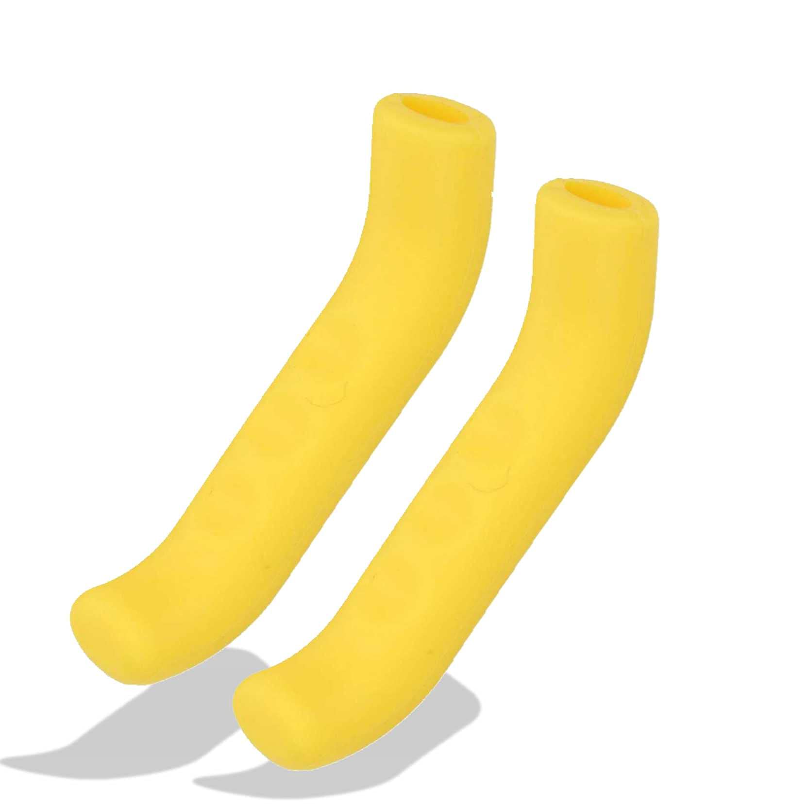 DAUERHAFT 1Pair Bike Brake Grips, Anti Slip Shock Absorbing Bike Brake Lever Cover Grip Protector Cover, for Mountain Bike Road Bike Cycling Yellow