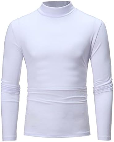 Jofemuho Men's Half Turtleneck Long Sleeve Casual Fall Winter Solid Color Comfort T-Shirt