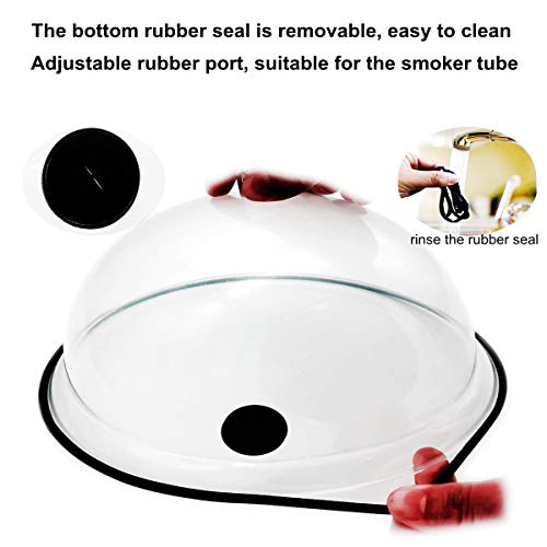 TMKEFFC Smoking Cloche Dome Cover 10 Inches Lid for Plates, Bowls and Glasses, Smoker Gun Smoking Infuser Smoke Infusion Specialized Accessory