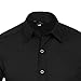 PAUL JONES Men's Black Casual Button Down Shirt Slim Fit Dress Shirts (S)