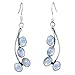 8.00ctw, Genuine Rainbow Moonstone & 925 Silver Plated Dangle Earrings Made By Sterling Silver Jewelry