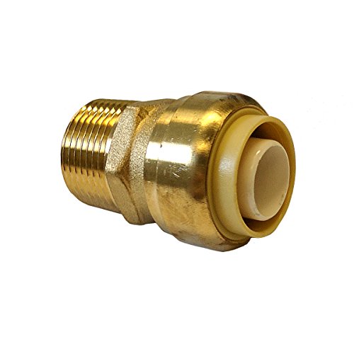 Libra Supply Lead Free 1 inch Push-Fit Male Adapter, Push to Connect, Push x MIP(Click in for more size options), 1'', 1-inch Brass Pipe Fitting Plumbing Supply