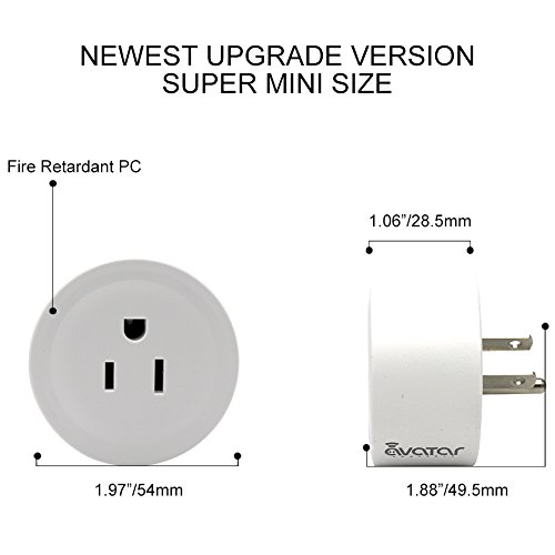 Smart Plug WiFi Outlets Electrical Socket 2 Pack, Work with Alexa