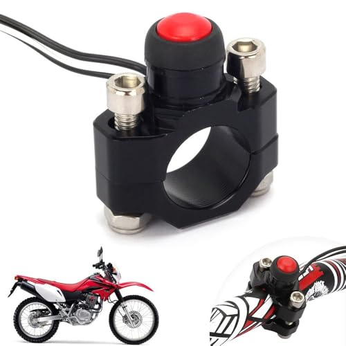 Photo 1 of JFG RACING Dirt Bike Engine Stop Start Kill Switch Button CNC with Mounting Backplate Universal for Dirt Pit Bike MX Motocross Supermoto Racing ATV Quad KAYO - Black