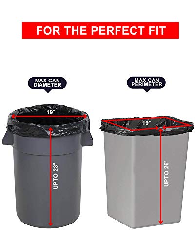 20 Gallon Trash Bags,25 Count Bulk, Black Trash Bags Industrial Quality Black Garbage Bags for Paper, Plastic, Cans, Bottles, Newspaper, Lawn