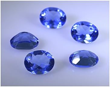 synthetic cubic zirconia Blue shappire cz loose gemstones 1 Pieces 8 x 10 mm Oval Blue faceted Gemstone