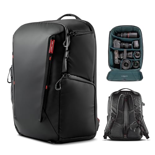 PGYTECH OneMo Lite Zaino Fotografico Impermeabile 22L, Nero | Apertura Totale, Divisori Modulari, Trasporto Ergonomico, Per Reflex Digitali, Fotocamere Mirrorless,Droni Computer Portatile