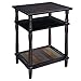 VASAGLE End Table, 3-Tier Telephone Table with Colorful Storage Shelf, Solid Wood Legs, No Tools Required, Sofa Side Table for Living Room, Hallway, Country Brown ULET21GL