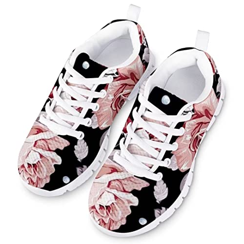 AmzPrint Cute Butterfly Table Tennis Shoes for Elementary Middle