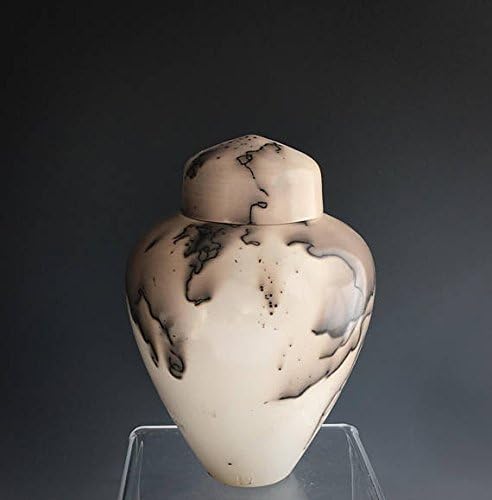 Small Handmade Ceramic Cremation Urn, Horsehair Raku by Susan Fontaine Pottery