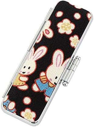 Amazon 印鑑ケース 縮緬 梅うさぎケース 黒色 13 5ｍｍ 15ｍｍ 朱肉付き 実印 銀行印 用 印鑑ケース 印箱 文房具 オフィス用品