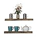 Floating Wall Shelves (Set of 2), Handmade Shelf Made of Rustic Pine by del Hutson Designs (2 x 24 x 5.5-Inch), Dark Walnut Color
