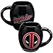 Vandor Marvel Deadpool 18 oz Oval Ceramic Mug, Black, Red, and White