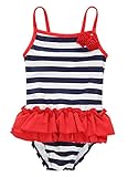 BeautyIn Kids Swimwear Girls One Piece Swimsuit Cute Striped Ruffle Swimming Costume, Multicolor, 3-6 Months