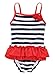 BeautyIn Kids Swimwear Girls One Piece Swimsuit Cute Striped Ruffle Swimming Costume, Multicolor, 9-12 Months