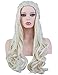 Angelaicos Women's Long Wavy Blonde Wig Halloween Costume Cosplay Party Braids Wigs