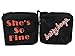 Betty Boop Red Star 'She's So Fine' Auto Accessory Rearview Mirror Hanging Fuzzy Dice