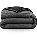 Bare Home Twin/Twin Extra Long Comforter - Reversible Colors - Goose Down Alternative - Ultra-Soft - Premium 1800 Series - All Season Warmth - Bedding Comforter (Twin/Twin XL, Black/Grey)