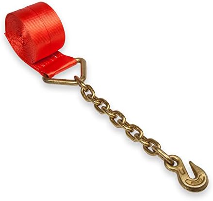 Quality Cargo Control 4"X30' Red Chain Extension Tie Down Winch Strap 5,400 WLL (12)