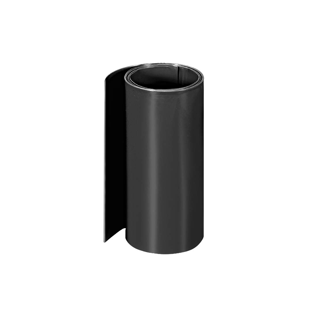 sourcing map PVC Heat Shrink Tube 125mm Flat Width Wrap for Dual Layer 18650 1 Meter Black