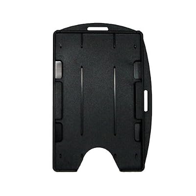 Bulk 50 Pack - Specialist ID Black Dual Card ID Badge Holder - Holds 2 Cards - Rigid Hard Plastic