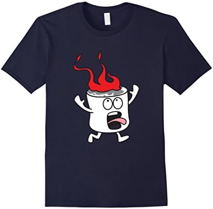 Men's Teeday: Flaming Marshmallow Smore T-Shirt 3XL Navy
