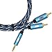 EMK RCA Cable 3.5mm Male to 2RCA Male Stereo Audio Adapter Cable[Nylon Braided,Durable and Flexible] AUX RCA Y Cord Compatible with Smartphones, MP3, Tablets, Speakers - Blue (3Ft/1Meters)