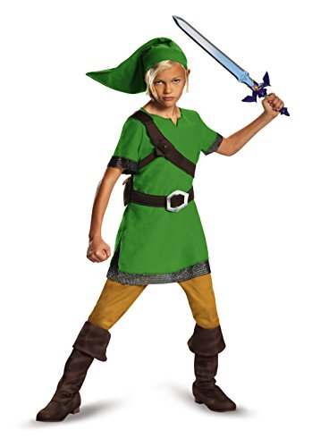 Disguise Official Legend of Zelda Kids Link Costume Green Nintendo Fancy Dress Up Outfit for World Book Day, Medium