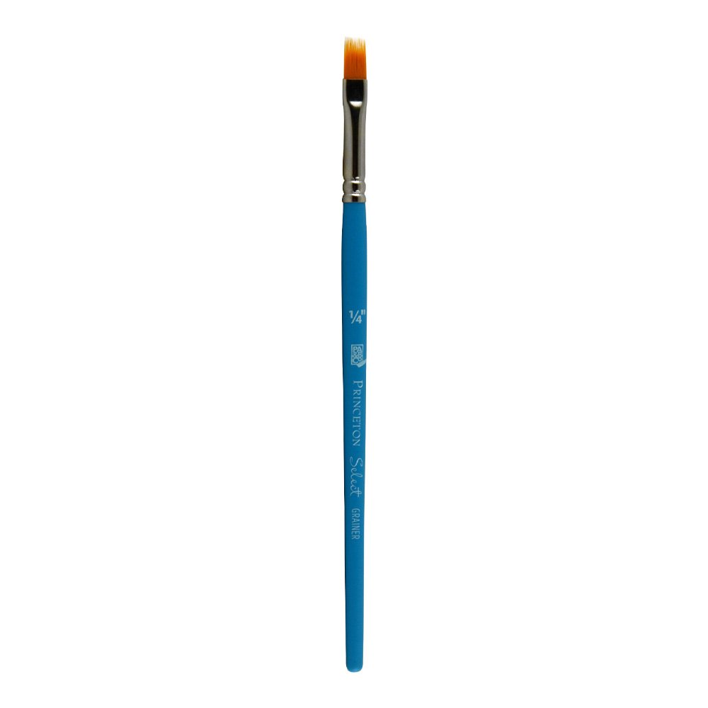 Princeton Select Artiste, Mixed-Media Brushes for Acrylic, Oil, Watercolor Series 3750 Grainer Synthetic, 1/4 Inch