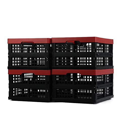 Qqbine 16 L Milk Storage Crates, Collapsible Plastic Crates, 4 Packs