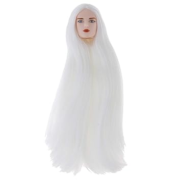 Buy 1 6 Bjd Male Doll Head Sculpt With White Long Hair Wig Diy