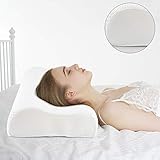 Power Of Nature Memory Foam Pillow for Sleeping, Orthopedic Contour Cervical Pillow for Neck, Shoulder Pain, Pillows for Back Stomach Side Sleeper with Washable Breathable Cover